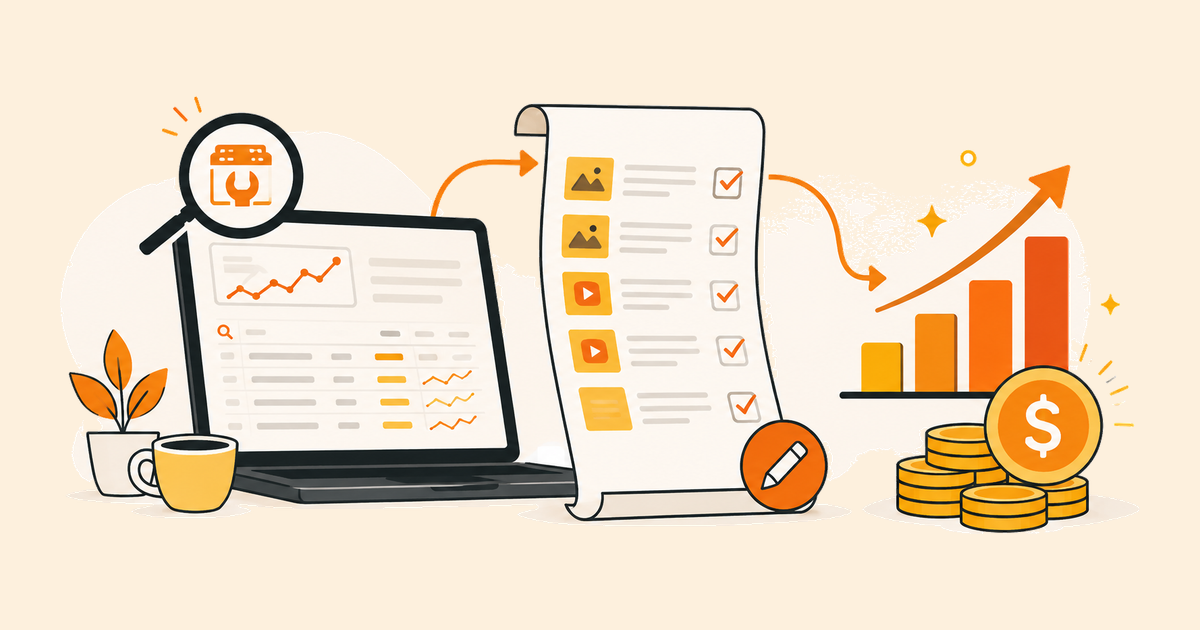 Illustration of turning Google Search Console data into a prioritised content plan